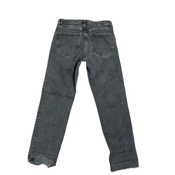 Zara womens solid black boot cut high rise jeans denim 6 small - Picture 2 of 4